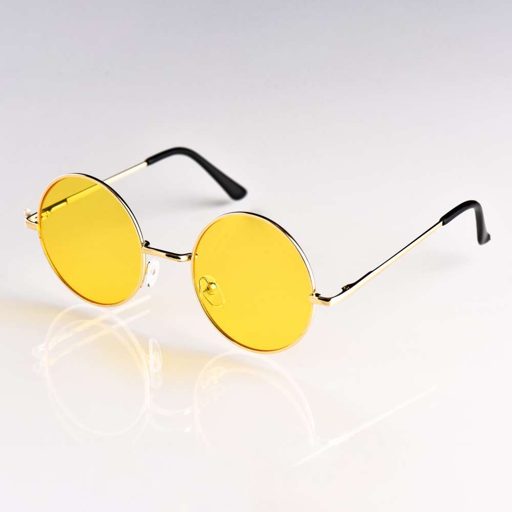 Round yellow festival sunglasses fashion