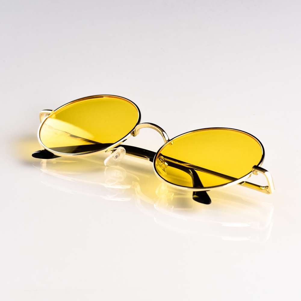 Round fashion yellow festival sunglasses