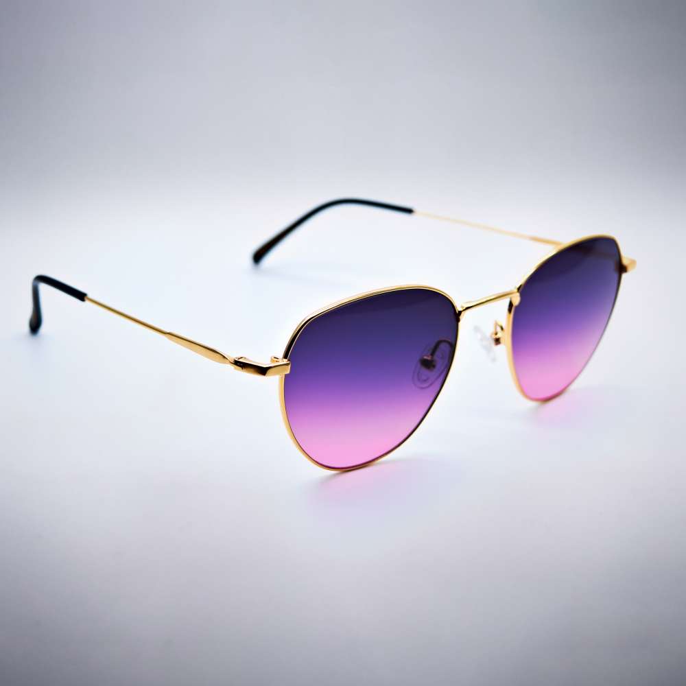 Round Pink Fade Cat Sunglasses side view full