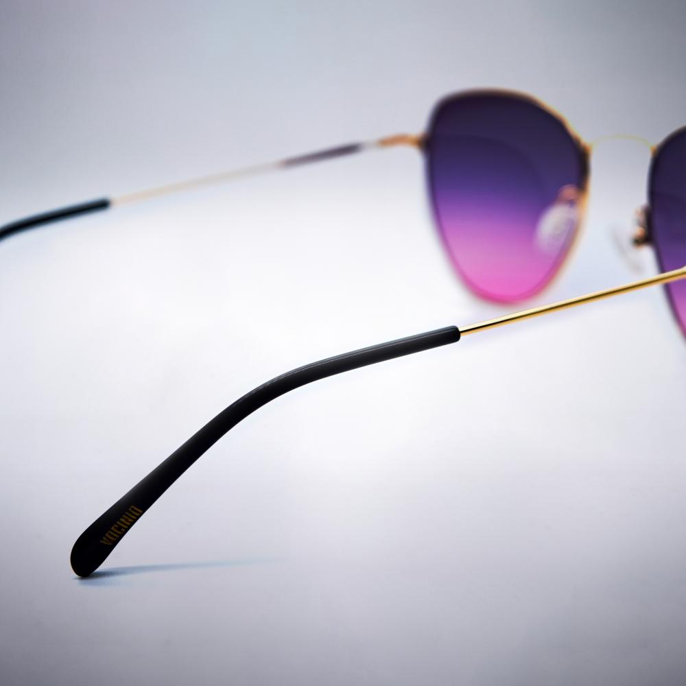 Pink Fade Round Sunglasses women tip