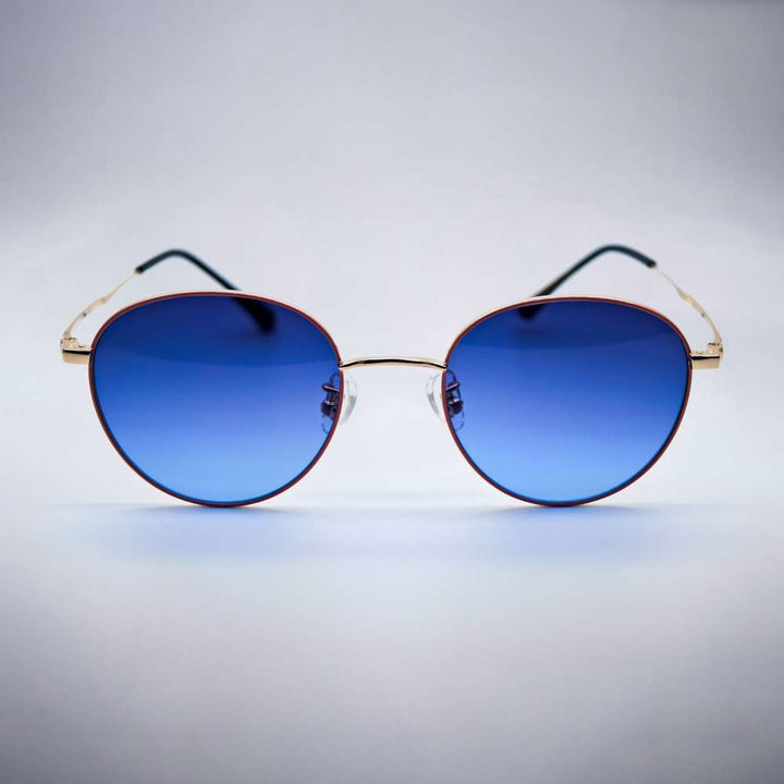 Round Women Sunglasses Blue Fade